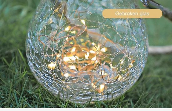 Tuinlicht- Zonne-Energie - Hanglamp - Bolvormig met Touw - Waterdicht - Glas - Vida Jardín