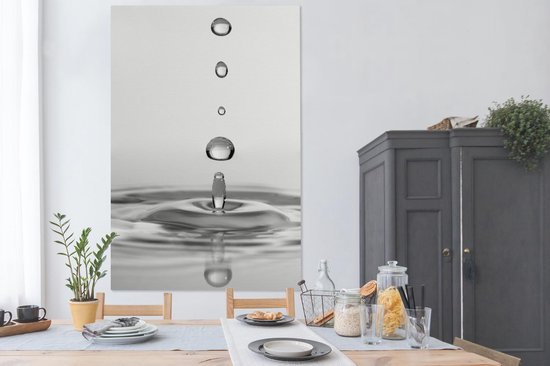 Cinq gouttes tombantes 120x180 cm - Tirage photo sur toile (Décoration murale salon / chambre) XXL / Groot format!