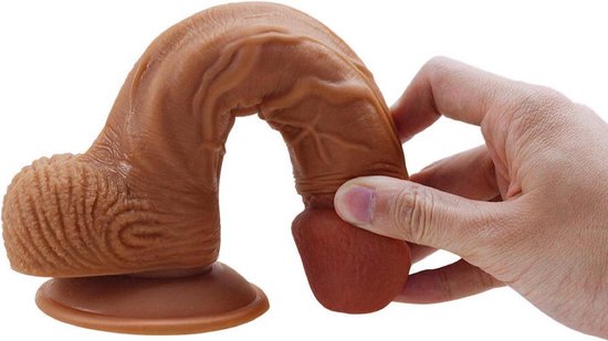 Premium réaliste de qualité supérieure avec scrotum et ventouse robuste - également pour usage anal - 20 cm - gode avec ventouse - Gode unisexe - Gode xxl - Gode vaginal - Gode anal