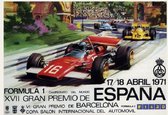 Vintage - Formule 1 - Grand Prix Spanje 1971 - metalen poster - bord - Formule 1 – F1 Wandbord – Mancave - Mannen Cadeau - historische grand prix