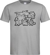 Grijs T-shirt ' Pokemon / Figuren ' Zwart maat XL