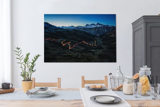 Splügenpas toile 2cm 120x80 cm - Tirage photo sur toile (Décoration murale salon / chambre)