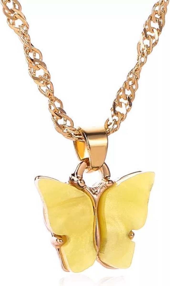 Vlinder ketting geel | Kinderen Volwassenen | Sparkolia | Sinterklaas Kerst Cadeau