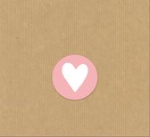 Geboorte Sluitsticker - Sluitzegel - Rose - Wit Hart / Hartje | 40 stuks | Trouwkaart - Geboortekaart - Envelop | Harten | Envelop stickers | Cadeau - Gift - Cadeauzakje - Traktatie | Leuk inpakken | Huwelijk - Babyshower - Kraamfeest | DH collection
