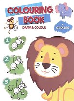 Colouring Book - Draw & Colour - Leer Wilde dieren tekenen - incl. stickers