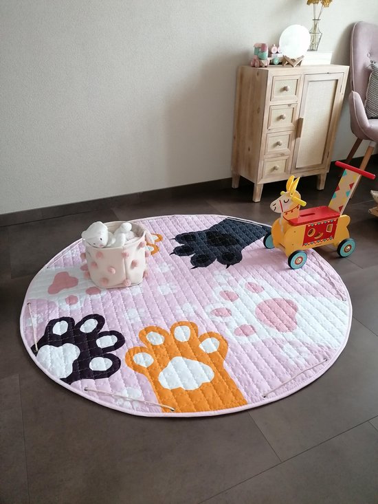 Baby cadeau meisje - Vloerkleed baby - Roze dieren klauwtjes - kinder Kleurtjes - Speelmat - kindertapijt - speelkleed meisje - Roze van UrPal. — afbeelding 4