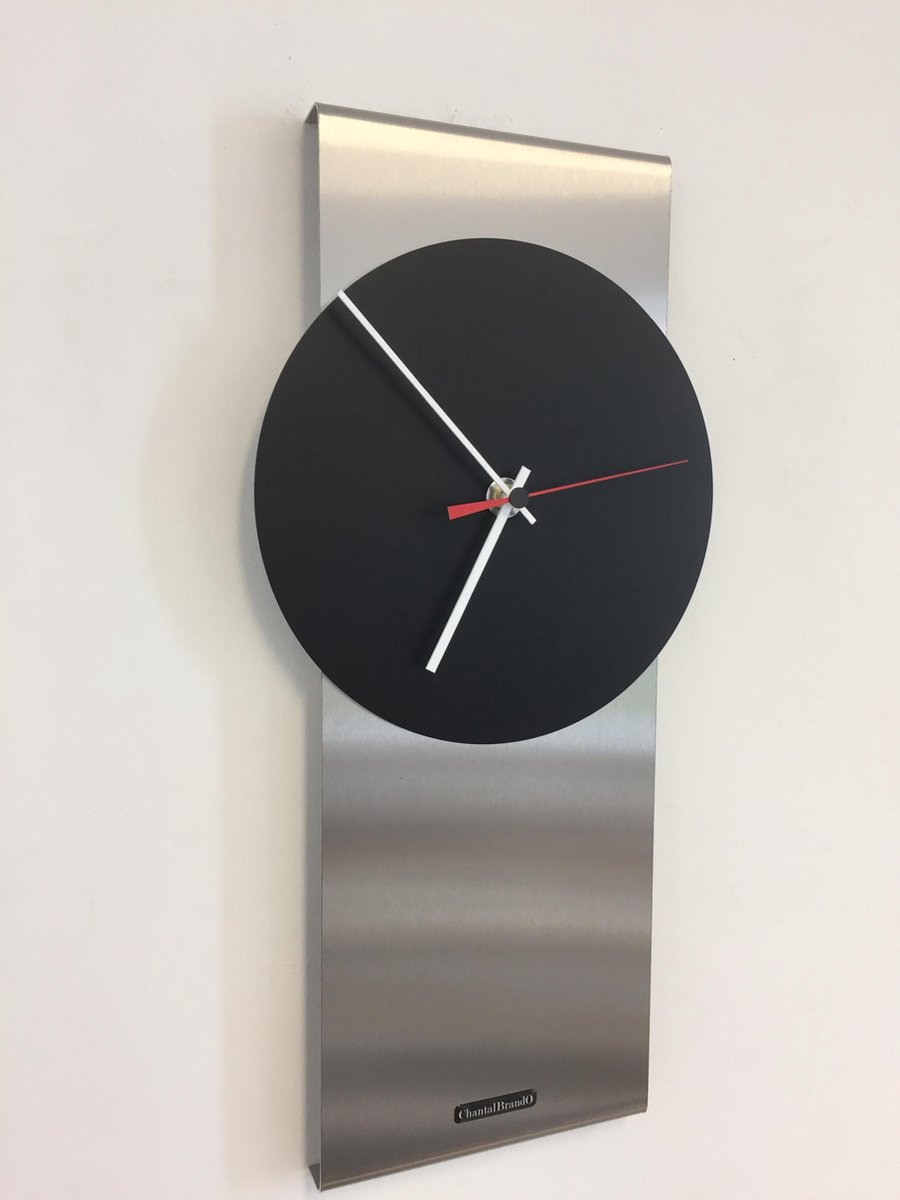 Wandklok ORION XL BLACK & RED POINTER MODERN DESIGN
