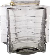 Ster Lantaarn voor Kaarsen - Binnen en Buiten - Windlicht - Tafellamp - Grijs Glas - 17,5cm