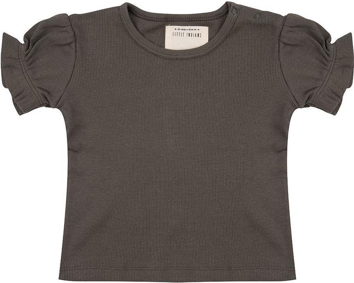 Little Indians Shirt Ruffle Meisjes Katoen Legergroen Mt 110
