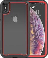 Apple iPhone XS Max Backcover - Zwart / Rood - Shockproof Armor - Hybrid - Drop Tested