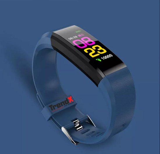 Smart Sport Horloge 115 Plus - Watch - Hardloop Armband - Stappenteller - Hartslagmeter - Bloeddrukmeter - Activity Tracker - Bluetooth - Waterdicht - Gezond - Fitness - Blauw