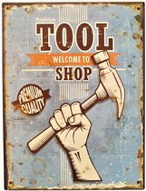 2D bord "Premium Tool Welcome to shop" 33x25cm