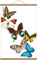 Schoolplaat – Vliegende Vlinders - 60x90cm Foto op Textielposter (Wanddecoratie op Schoolplaat)