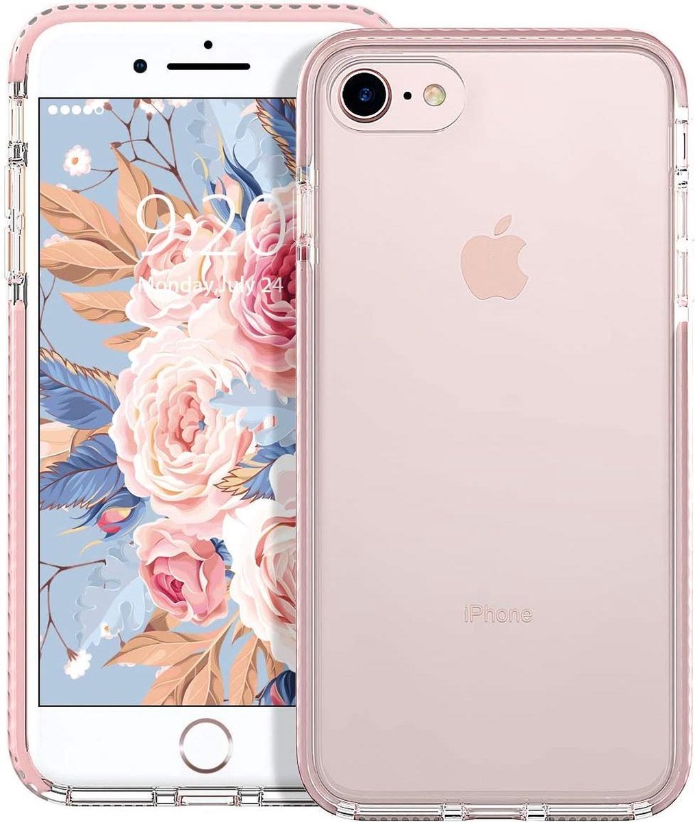 HB Hoesje Geschikt voor Apple iPhone 7/8 - Roze - Anti Shock Gel Armor Back Cover Case
