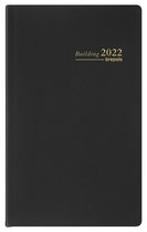 Brepols Agenda 2022 - Building - Geruit - Seta PVC soepel omslag - 10 x 16,5 cm - Zwart
