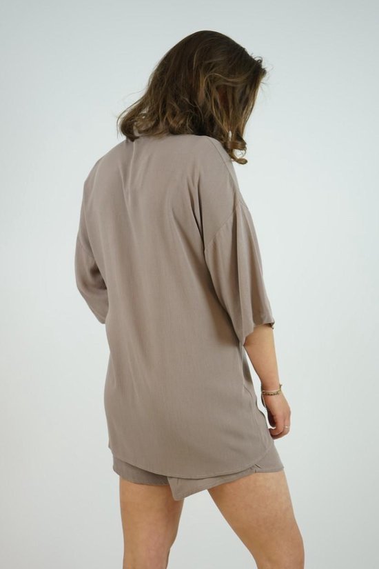 La Pèra Bruin Tweedelige Set Vrouwen Twinset blouse en korte broek bruin  Dames - Maat S | bol.com