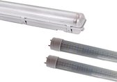 Dubbele waterdichte LED Batten Kit voor T8 120cm IP65 buizen (2 x 120cm T8 20W LED neonbuizen inbegrepen) - Warm wit licht