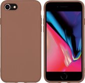 iPhone 8 hoesje - iPhone 7 hoesje - iPhone SE 2020 hoesje - hoesje iPhone SE 2020 - hoesje iPhone 8 - hoesje iPhone 7 - Siliconen hoesje - Bruin - iMoshion Color Backcover