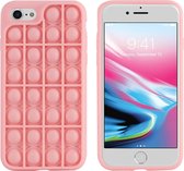 iMoshion Pop It Fidget Toy - Pop It hoesje voor de iPhone SE (2020) / 8 / 7 - Roze