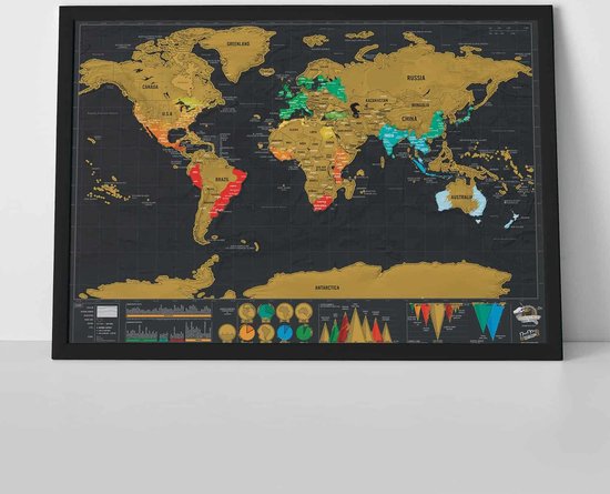 Luckies Kras Wereldkaart - Scratch Map Deluxe - Reiseditie | bol.com