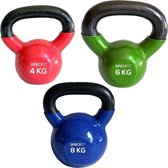 Specifit Kettlebell Set - 4, 6 en 8 kg Gietijzer / Vinyl Coating