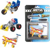 Toi Toys - Bouw zelf een metalen voertuig -  1 stuk -  Vliegtuig - Speelgoed - Bouwen - Kinderen - Jongens - Meisjes - Cadeau - Bouwvliegtuig - Bouw Speelgoed -  Constructie Voertu