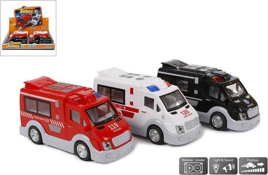 Emergency voertuigen frictie met 17cm (1 stuk) assorti