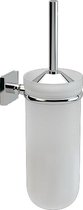 Serie Defne - Toiletborstel Met Houder - Hangend - Glas / Chroom
