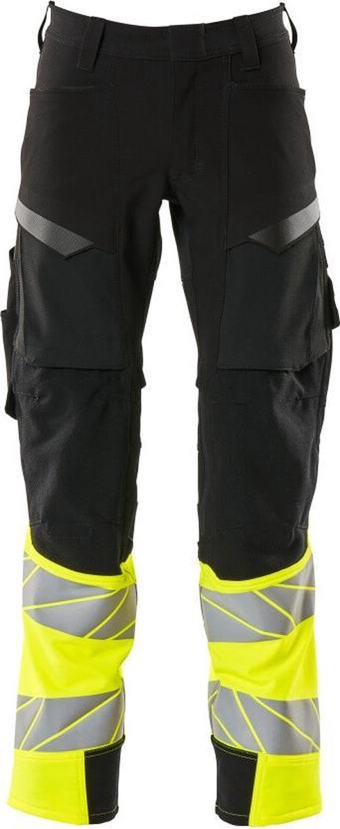 Mascot Accelerate Safe Broek Met Kniezakken 19179 - Mannen - Zwart/Geel - 48
