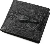 Portefeuille, portefeuille en cuir, portefeuille, portefeuille pour hommes avec imprimé crocodile (NOIR)