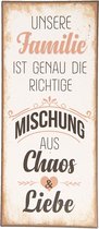 Clayre & Eef Tekstbord 13*30 cm Meerkleurig Metaal Rechthoek Wandbord Quote Bord Spreuk