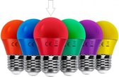 G45 kogellamp 5 stuks | E27 LED lamp 4W=30W gloeilamp | rood licht