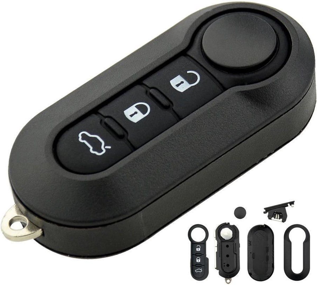 Fiat 500L 3 knoppen klapsleutel afstandsbediening behuizing - Key For Cars