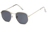 Stoere Vintage/Retro Zonnebril voor Dames - Grijs/Goud
