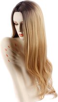 Pro-Care Ombre Warm Straight Blond Kleur Pruik Dames - 70cm Straight Haar - Wig - Verstelbaar - Vederlicht 270g