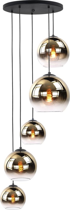 Hanglamp Fantasy Globe Gold Glas 5Lichts 160cm
