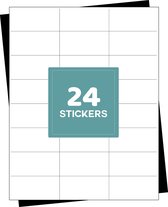 Koopjelabels® A4 Stickervellen - Adres Etiketten Stickers - Geschikt Inktjet en Laser Printers - 24 Per Vel - 70x37mm