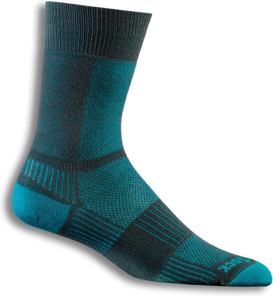 Wrightsock Coolmesh Crew - Lichtgrijs/Turquoise - 41-45