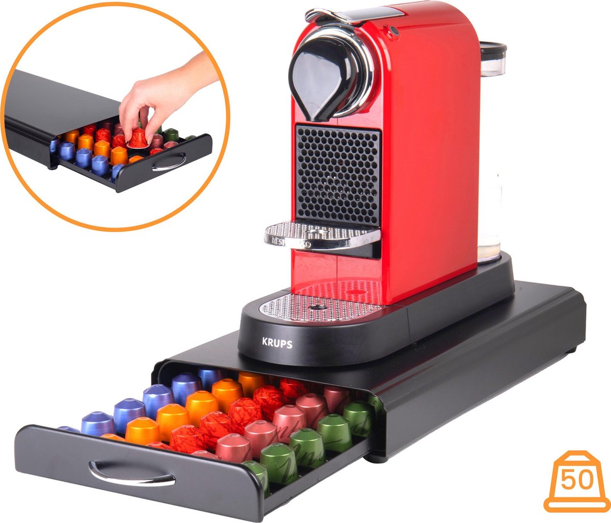 Capsulehouder Nespresso Capsules Cuphouder met Lade Koffiecup Houder-Capsulehouders Vergelijkbare Cu