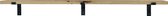 GoudmetHout Massief Eiken Wandplank - 160x15 cm - Industriële Plankdragers L-vorm - Staal - Zonder Coating - Wandplank hout