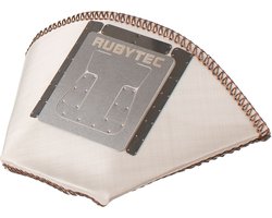 Rubytec Herbruikbaar Koffiefilter Drip - 2-delig - 13 x 7.9 cm - Opvouwbaar - Ultradun Mesh - Vaatwasserbestendig - RVS - Zilver