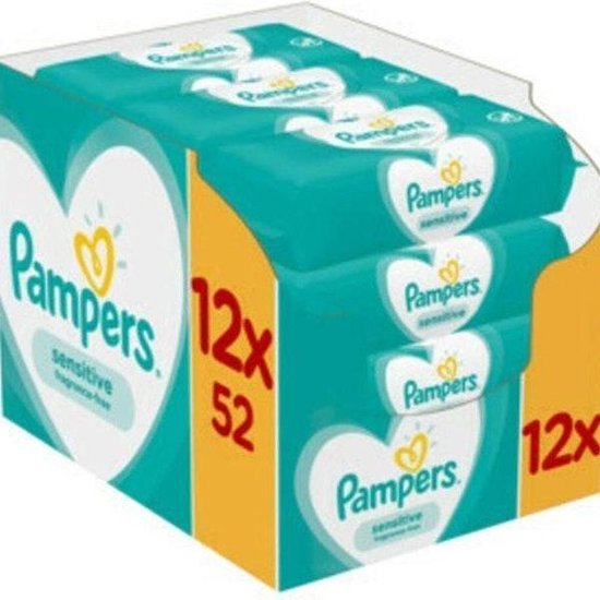 wonder Remmen traagheid Pampers Sensitive Billendoekje 12 x 52 stuks Voordeelverpakking | bol.com