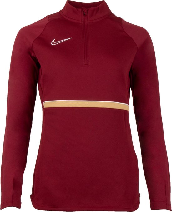 Nike Academy 21 Sporttrui - Maat XL  - Vrouwen - donkerrood - goud