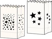 folia light bags 'Stars', klein, gemaakt van papier, wit