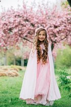 Prinsessenjurk meisje - Prinsessen Verkleedkleding - voor bij je Elsa / Anna  jurk - Roze Cape - maat L - 89 cm