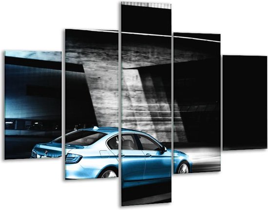 Glas schilderij Auto | Grijs, Zwart, Blauw | | Foto print op Glas |  F006994