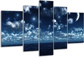 Peinture sur verre étoiles | Bleu, blanc, noir | 170x100cm 5 Liège | Tirage photo sur verre |  F000559