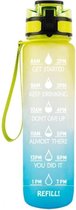 Waterfles  Limoen groen/baby blauw - 1 liter met drink hulp