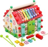 ZaciaToys Houten Huis met Xylofoon - Educatief speelgoed - Rekenen - Hammerbank