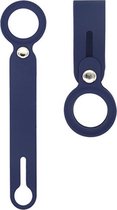 Siliconen Airtag hoesje - Airtag hanger - Blauw - Geschikt voor Airtags